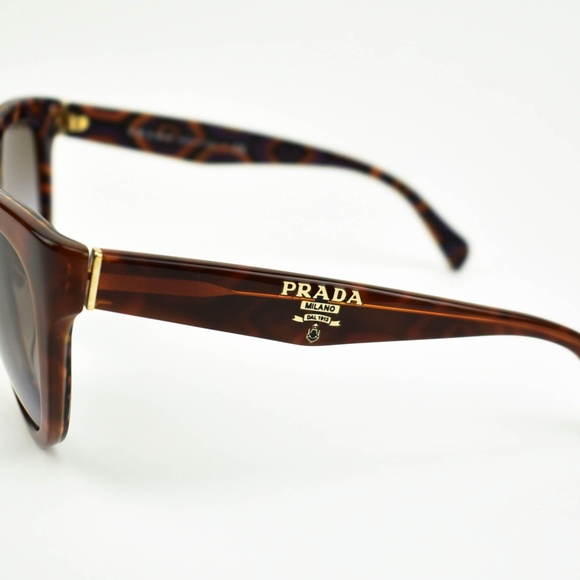 Prada Tortoise Brown & Gold Logo (M) Sunglasses - Picture 4 of 8